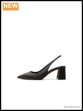 Block Heel Pointed Toe Slingback Pump Pillow Walk Comfort